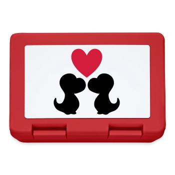 Two baby dinosaurs and a heart - Lunchbox - red - Front