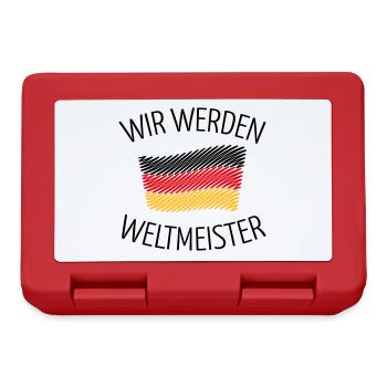 Wir Werden Weltmeister (Deutschlandflagge Skizze) - Brotdose - Rot - Vorne