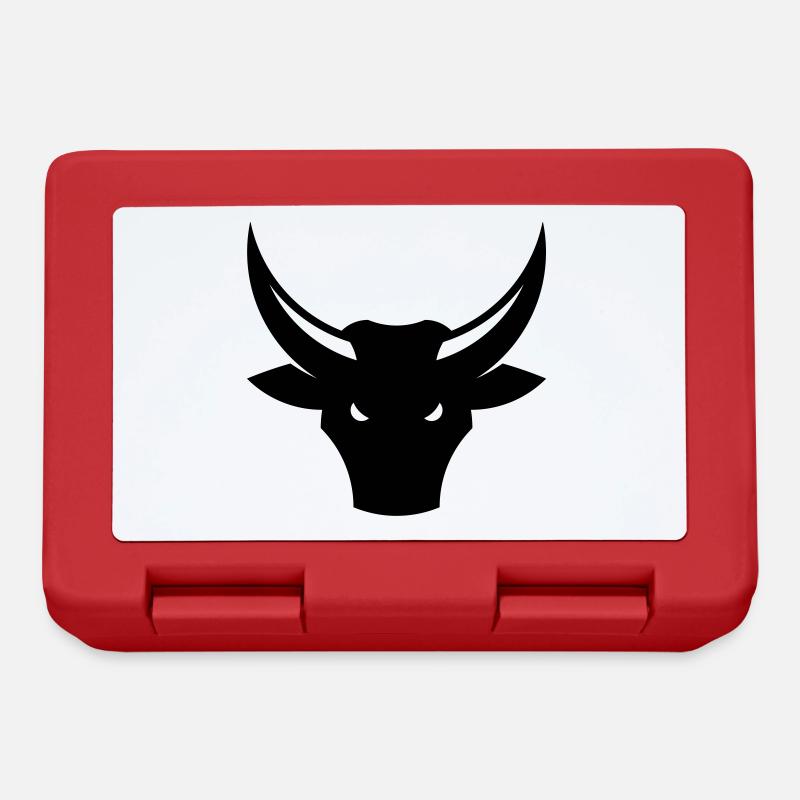 Stier / Bulle / Ochse / Stierkopf (1C) - Brotdose - Rot