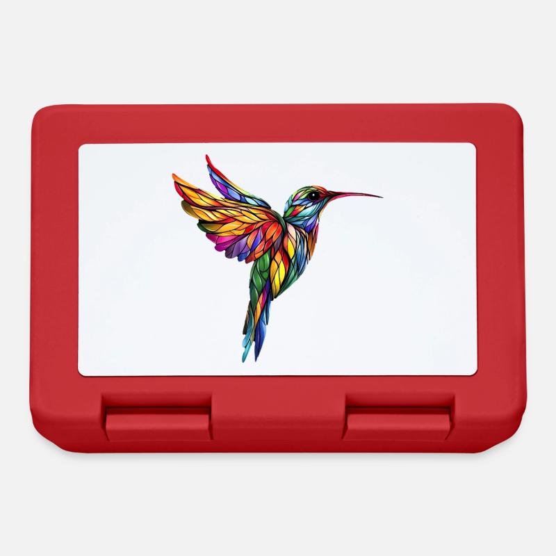 Adore Colibris Coloré Vitrail Colibri - Boîte à goûter - rouge