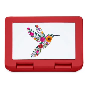 Graphisme Colibri Fleurs - Boîte à goûter - rouge - Devant