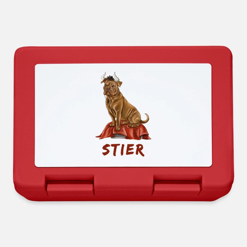 Stier - Brotdose - Rot