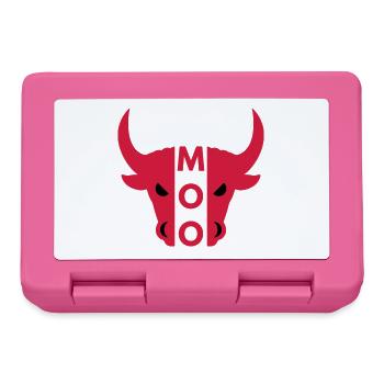 Moo (Hälfte Kopf Stier) - Brotdose - Pink - Vorne