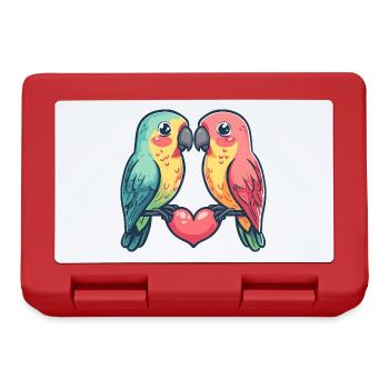 Papagai Couple Love Saint-Valentin - Boîte à goûter - rouge - Devant