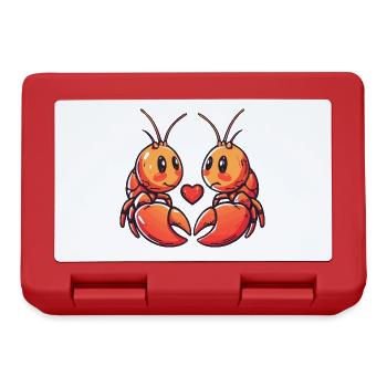 Homard Crabe Couple Amour Saint Valentin - Boîte à goûter - rouge - Devant