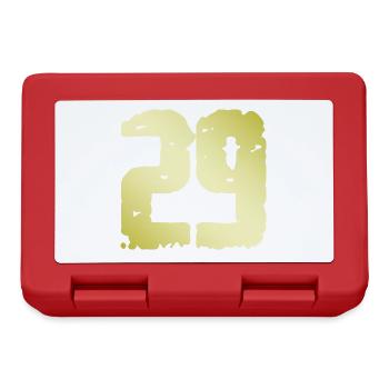 29 Zahl Vintage - Brotdose - Rot - Vorne