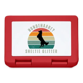 Sheltie Glitter Retro Sunset - Brotdose - Rot - Vorne