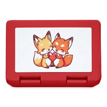 Fuchs Paar Liebe Valentinstag - Brotdose - Rot - Vorne