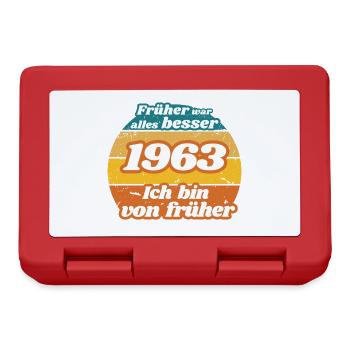 Früher war alles besser - 1963 geboren, Geburtstag - Brotdose - Rot - Vorne