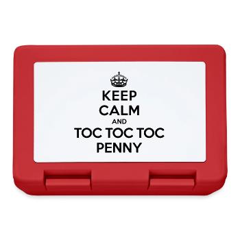 Keep calm and toc toc toc Penny (Big Bang Theory) - Brotdose - Rot - Vorne