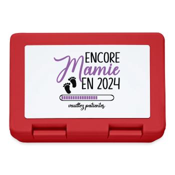 Encore Mamie 2024 Cadeau Future Grand Mère - Boîte à goûter - rouge - Devant