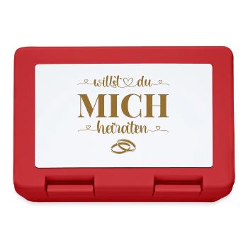 Willst Du mich heiraten Hochzeit Heiratsantrag - Brotdose - Rot - Vorne