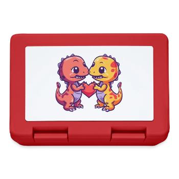Dinosaure T-Rex Couple Amour Saint Valentin - Boîte à goûter - rouge - Devant