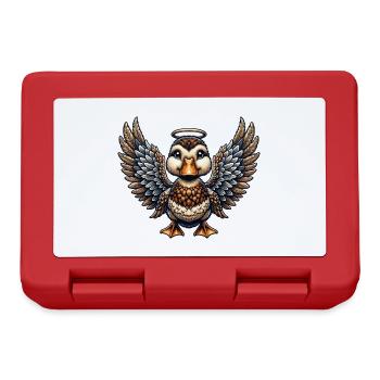 Elegant Golden Duck with Angel Wings Ornament - Lunchbox - red - Front