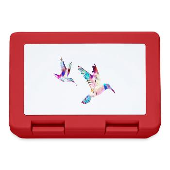 colibri, 2 oiseaux, 2 oiseaux, aquarell, coloré,oiseau,bird - Boîte à goûter - rouge - Devant