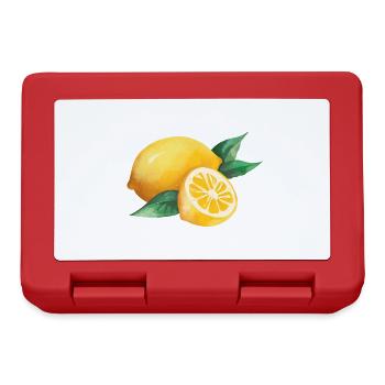 Zitrone Aquarell Italien Limone - Brotdose - Rot - Vorne