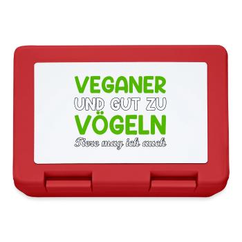 Veganer veggie Tierfreund Spruch Geschenk - Brotdose - Rot - Vorne