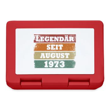 Legendär seit August 1973 Geburtstagsgeschenk - Brotdose - Rot - Vorne