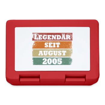 Legendär seit August 2005 Geburtstagsgeschenk - Brotdose - Rot - Vorne