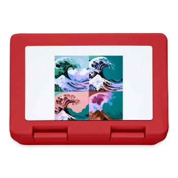 wave of kanagawa,wave,illustration,japan,petrol - Lunchbox - red - Front