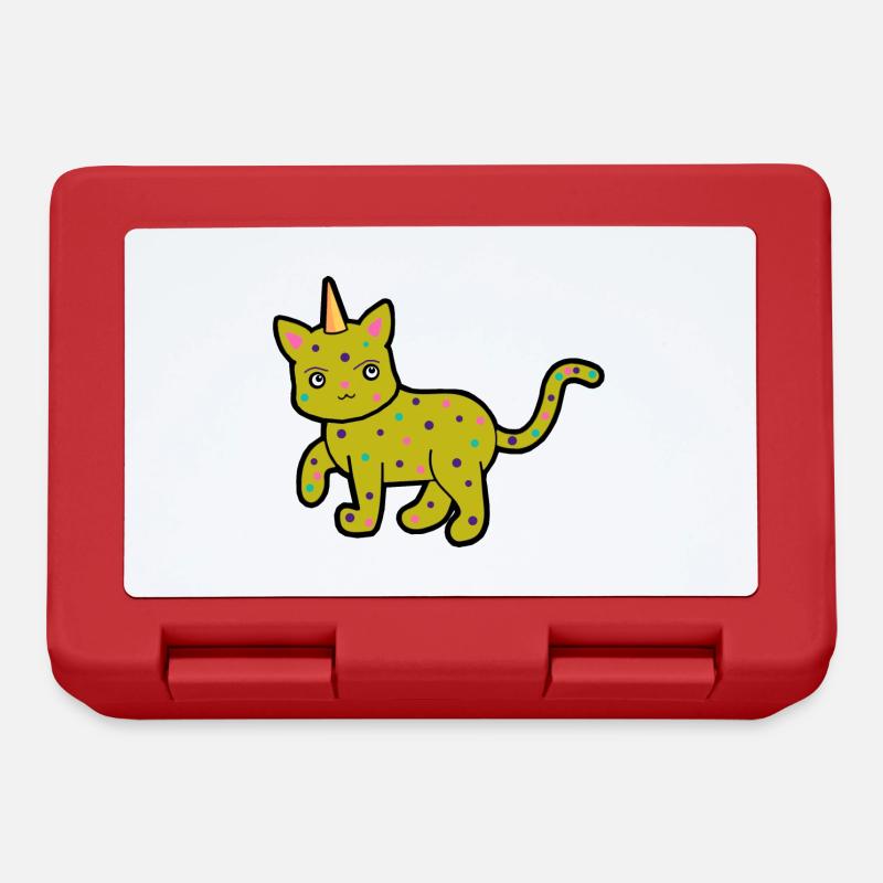 Einhörn Katze Katzen Fabeltiere - Brotdose - Rot