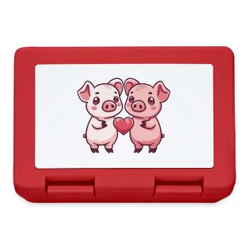 Couple de cochons Amour Truie Saint Valentin - Boîte à goûter - rouge - Devant