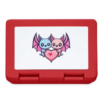 Chauve-souris Couple Amour Saint-Valentin - Boîte à goûter - rouge - Devant