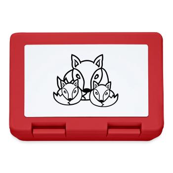 3 Renards Amis Famille Trois Enfants Équipe Mignon - Boîte à goûter - rouge - Devant