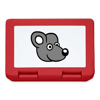 Maus Mäuschen Süße Kleine Ratte Nager Lustig Comic - Brotdose - Rot - Vorne