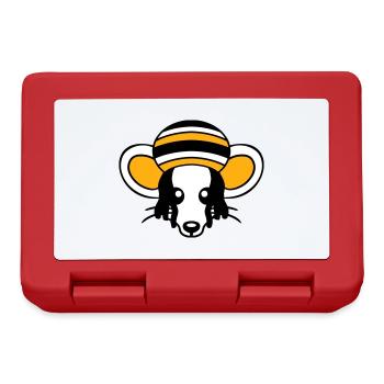 Maus Raggae Jamaika Hut Rasta Locken Chill Mütze - Brotdose - Rot - Vorne