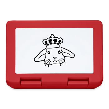 Royal Bunny Crown King Queen Prince Princess - Lunchbox - red - Front