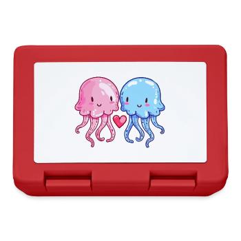 Méduses Couple Amour Saint Valentin - Boîte à goûter - rouge - Devant