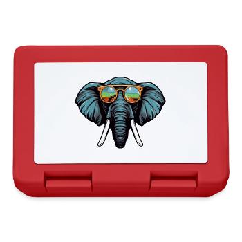 Elephant Head Portrait Cool - Lunchbox - red - Front
