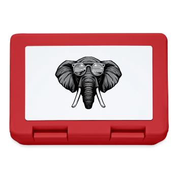 Elephant Head Portrait Cool - Lunchbox - red - Front