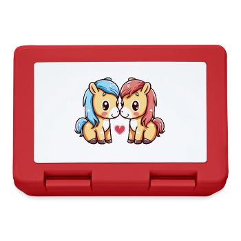 Couple de chevaux Amour Saint-Valentin - Boîte à goûter - rouge - Devant