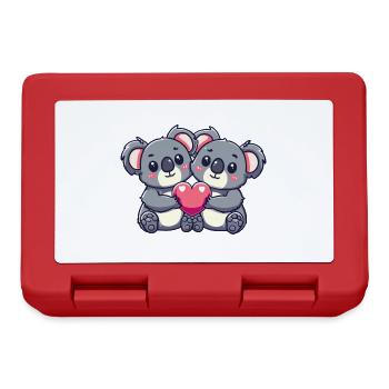 Koala Couple Amour Saint-Valentin - Boîte à goûter - rouge - Devant
