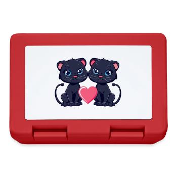 Panther Paar Liebe Valentinstag - Brotdose - Rot - Vorne