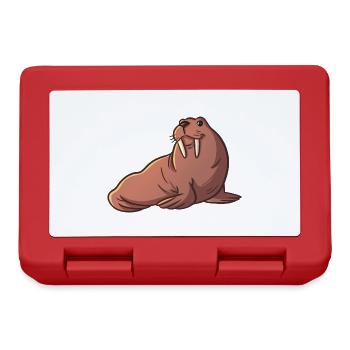 Niedliche Walross Kindergeschenke Arktik Tiere - Brotdose - Rot - Vorne