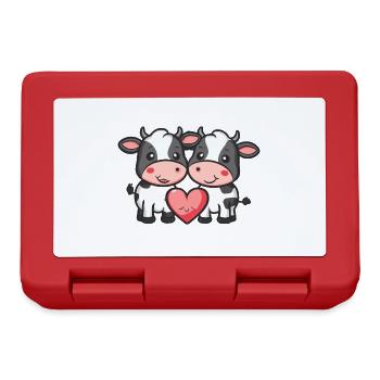 Kuh Paar Liebe Valentinstag - Brotdose - Rot - Vorne