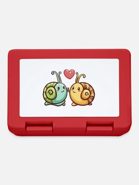 Schnecke Paar Liebe Valentinstag - Brotdose - Rot