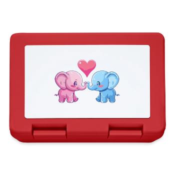 Elefant Paar Liebe Valentinstag - Brotdose - Rot - Vorne