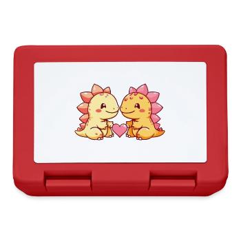 Dinosaurier stegosaurus Paar Liebe Valentinstag - Brotdose - Rot - Vorne