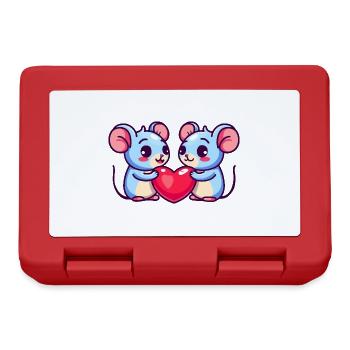 Maus Paar Liebe Valentinstag - Brotdose - Rot - Vorne