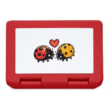 Ladybug Couple Love Valentine's Day - Lunchbox - red - Front