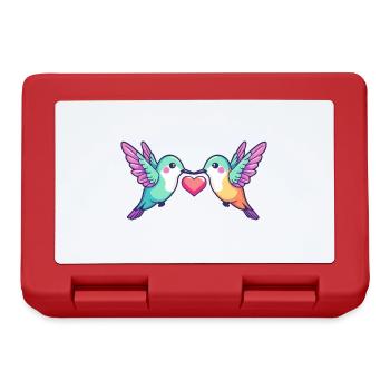 Colibri oiseau couple amour Saint-Valentin - Boîte à goûter - rouge - Devant