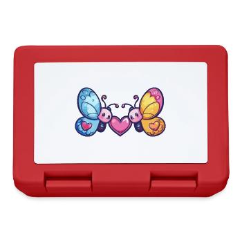Schmetterling Paar Liebe Valentinstag - Brotdose - Rot - Vorne