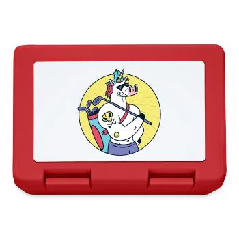 Strong unicorn with tattoo plays golf - Lunchbox - red - Front