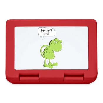 Lass mich doch Frosch Morgenmuffel Müde Kröte Frog - Brotdose - Rot - Vorne