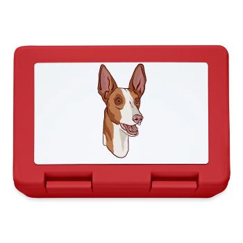 Podenco Hundekopfporträt - Brotdose - Rot - Vorne