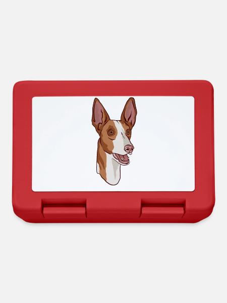 Portrait de tête de chien Podenco - Boîte à goûter - rouge